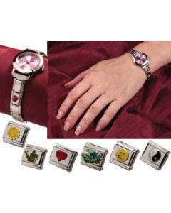 wristwatch with charm band