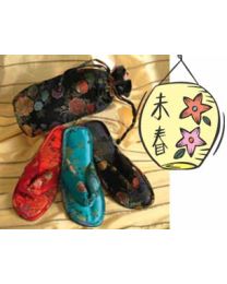 Sandales en brocard de satin exotiques