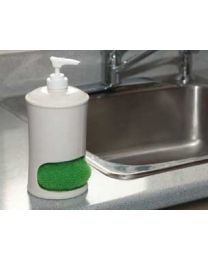 Distributeur de savon avec récureuse