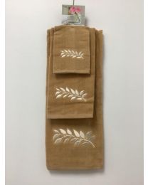 Serviettes de velour avec broderies – Ens. de 3