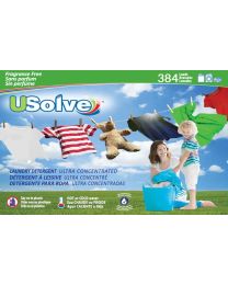 Feuilles de détergent à lessive USolve™ Sans Parfum - Super Lot de 384 Brassées (1 an)- Sans Plastique - Livraison Gratuite directement à votre porte