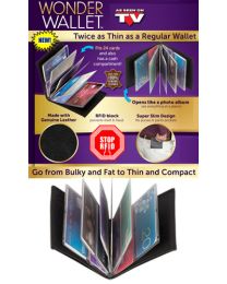 Portefeuille en véritable cuir Wonder Wallet™ pour Hommes & Femmes - Noir